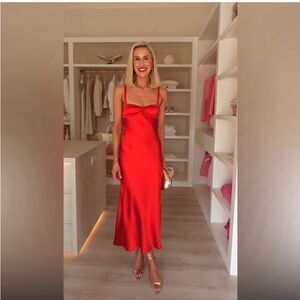 Zara Red Midi Dress